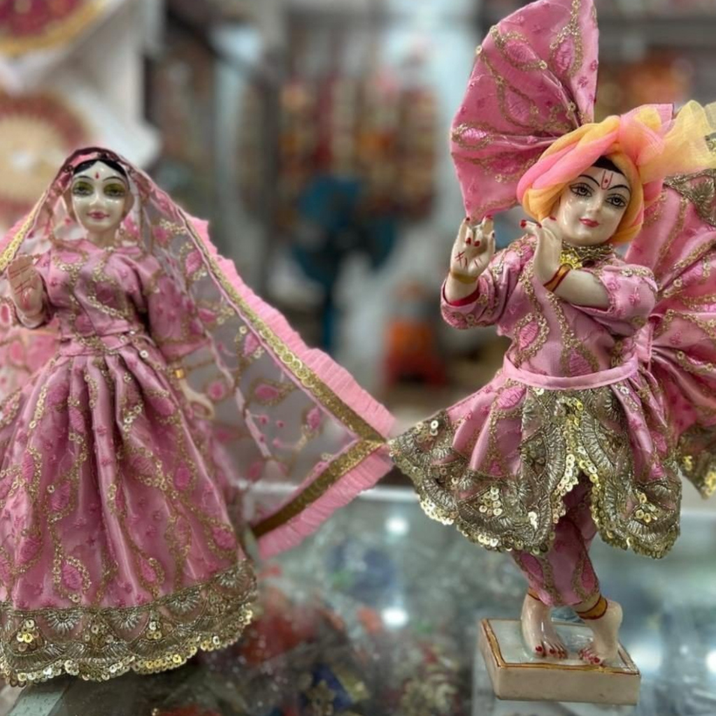 Elegant Radha Krishna Poshak Set – Traditional Divine Attire for Idols