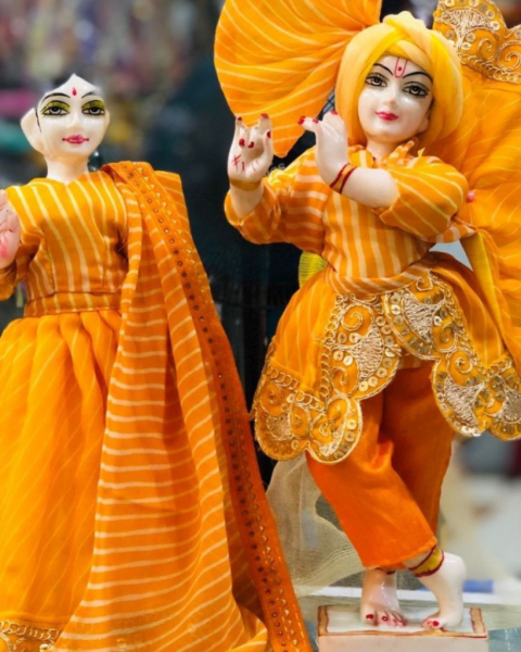 Elegant Radha Krishna Poshak Set – Traditional Divine Attire for Idols