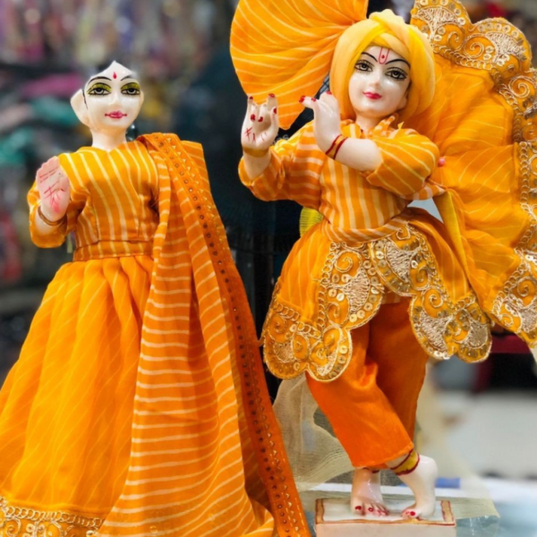 Elegant Radha Krishna Poshak Set – Traditional Divine Attire for Idols